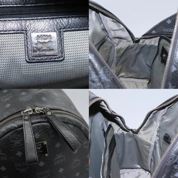 MCM Vicetos Logogram Backpack PVC Black Auth - Picture 14 of 15